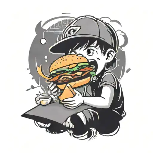 Grunge Boy Eat Burger