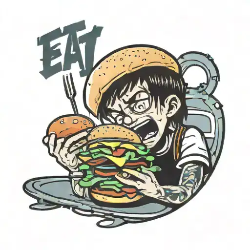 Grunge Boy Eat Burger