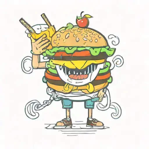 Grunge Boy Eat Burger