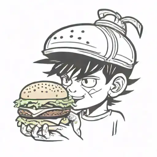 Grunge Boy Eat Burger