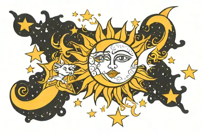 Sun Moon Stars And Pi
