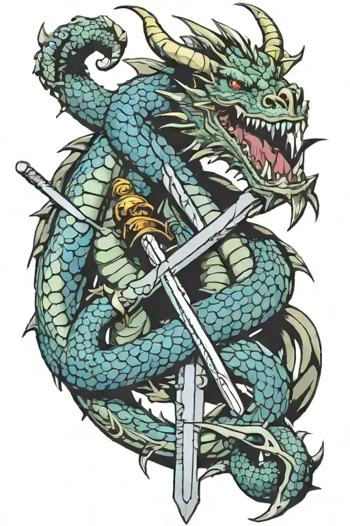 Dragon And Sword Intertwined