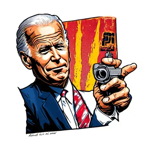 Joe Biden Looking Stupid Cartoon Style Illustration