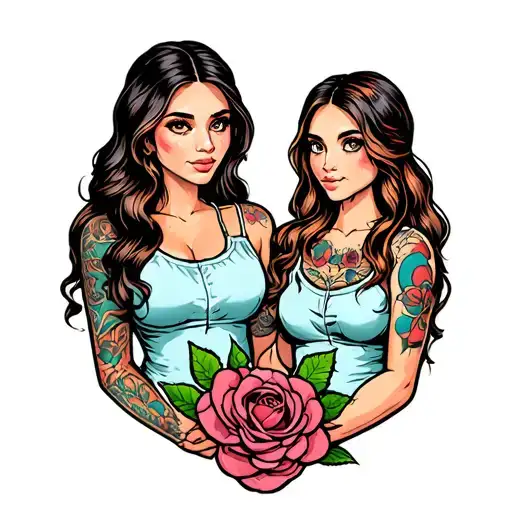 Matching Mother Daughter Tattoos Representing Underground Culture