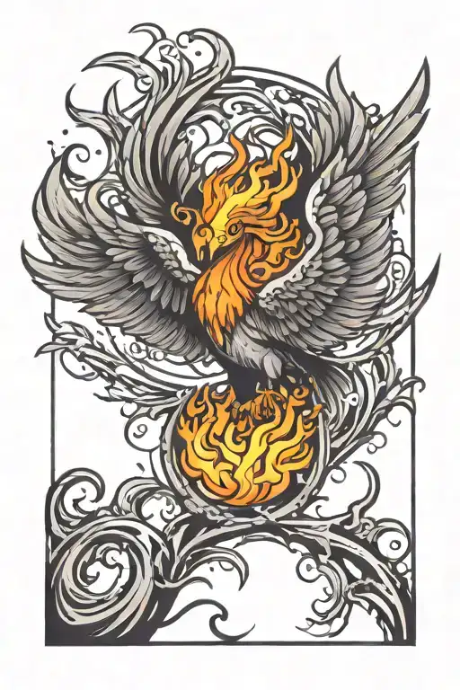 Phoenix Rising From Flames