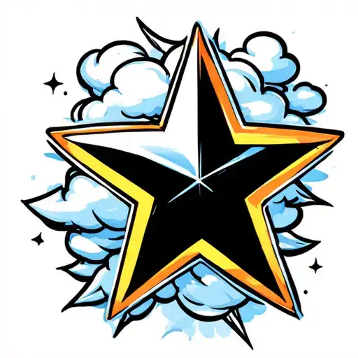 Star Whit Cloud Background