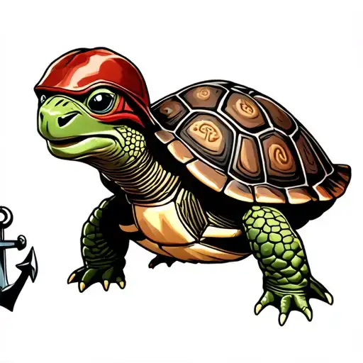 Shellback Turtle With A Anchor
