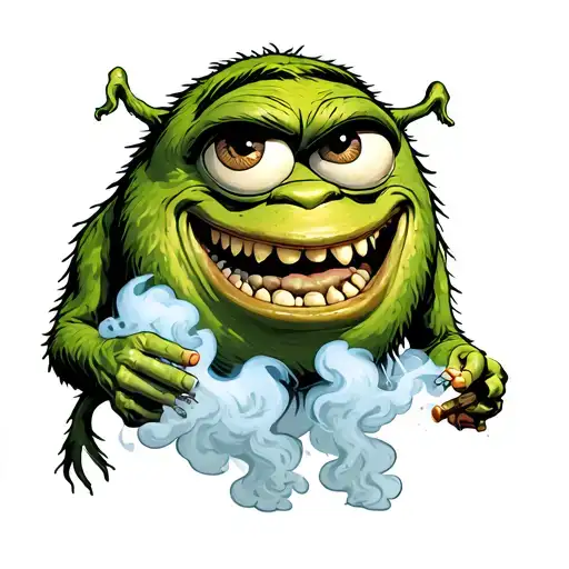 Mike Wazowski Smoking Blunt