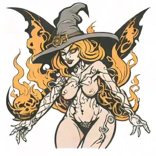 Naked Witch Burns