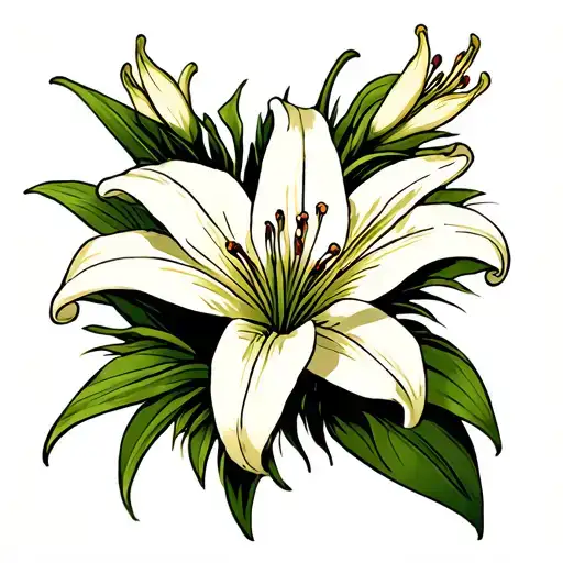 Remembrance Tattoo With Lillies
