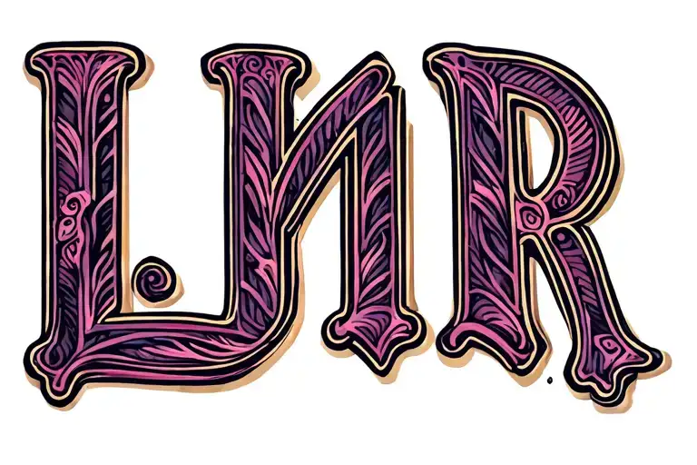 A Symbol Of Family Base With The Letters Inlaid Subtly L M J R