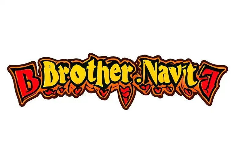 Brother Navjot Name Tattoo Design