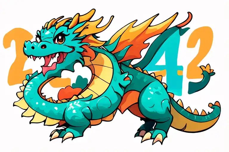 The Newly Bloomed Dragon Combined With The Number 2024 Is Simple And Cute