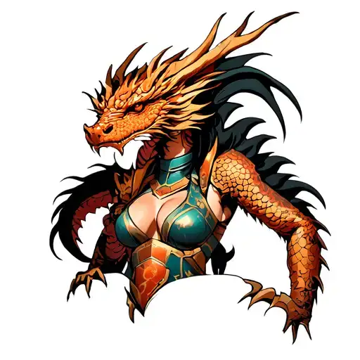 Female Wearing Dragon Armor