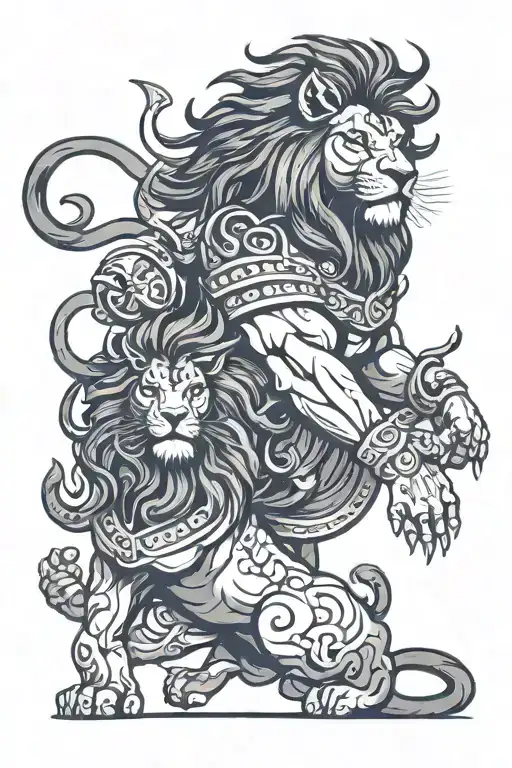 Shiva And Roaring Lion