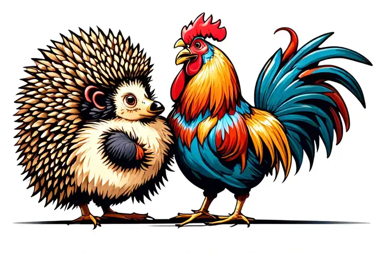 Hedgehog And Rooster Fusion Dance