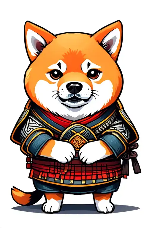 Cute Shiba In Samurai Outfit