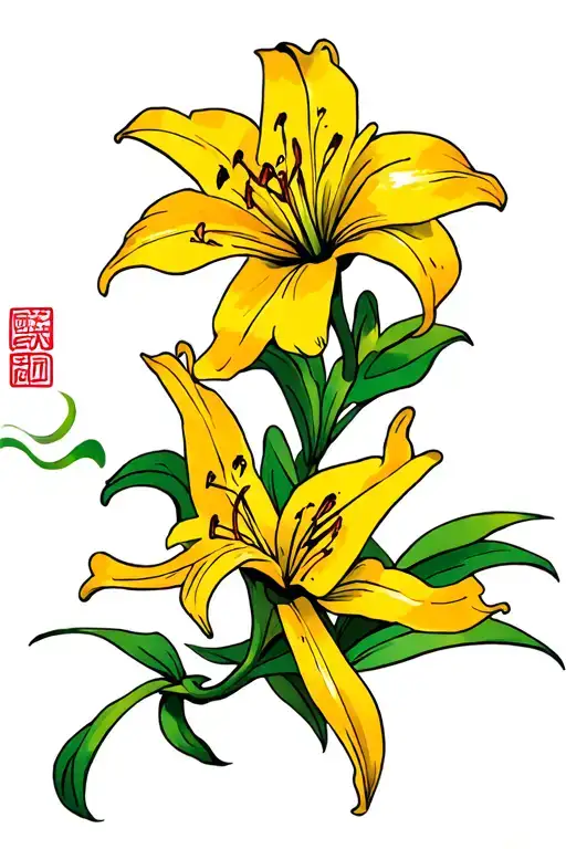 Lily Flower Chinese Symbols