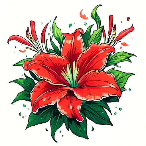 Lilly Red White Shading