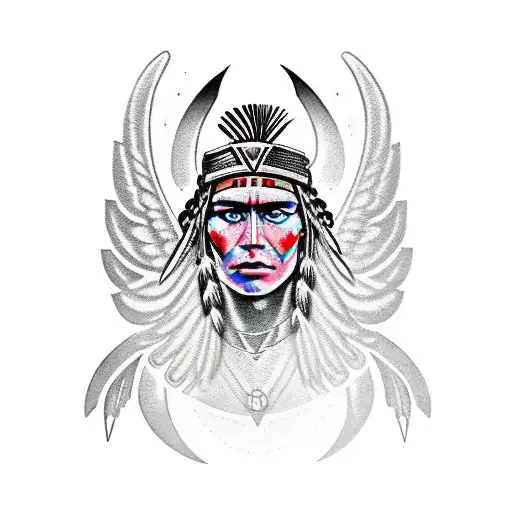 Valkyrie Symbol With Native American