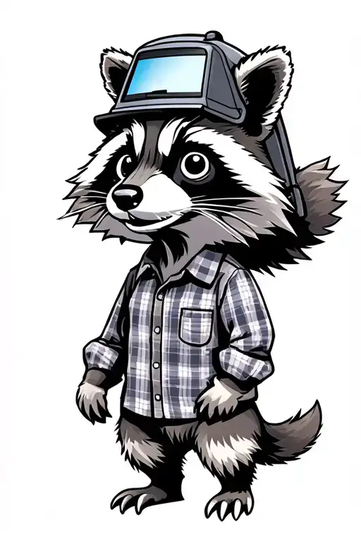 Raccoon With Welding Helmet In A Plaid Shirt Mug Welding