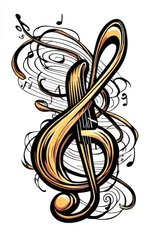 Music Note Intertwined