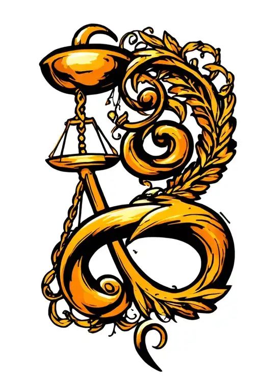 Libra Symbol Intertwined Swirls