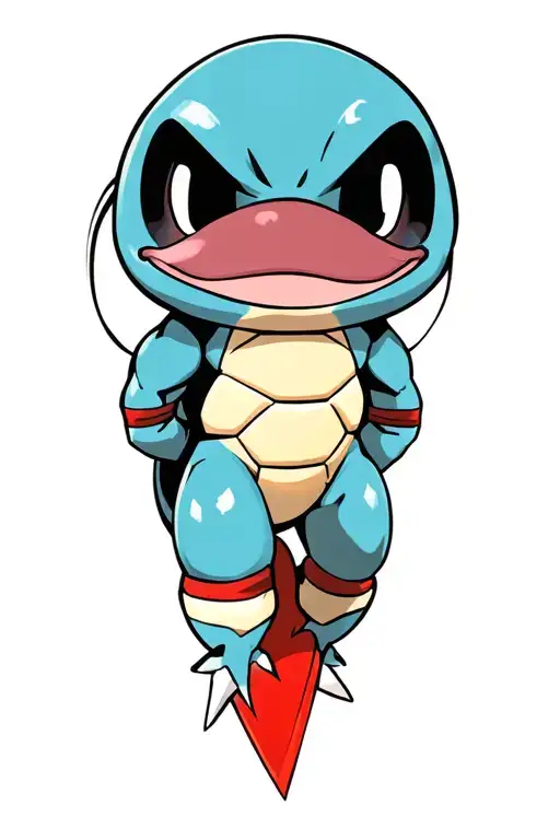 Squirtle With Muscles Flexing