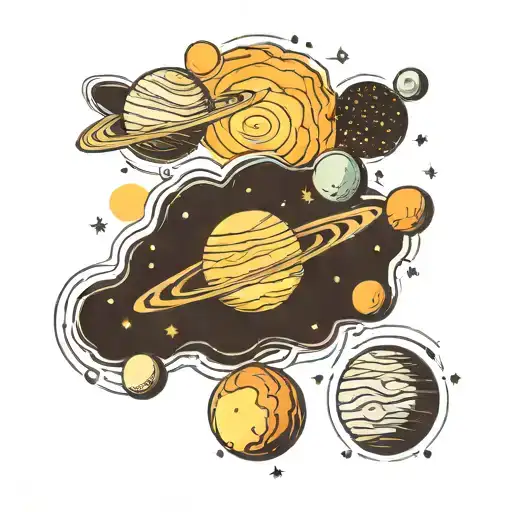 Solar System With Gaseous Clouds