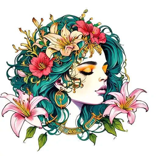 Gemini Zodiac With Lillies