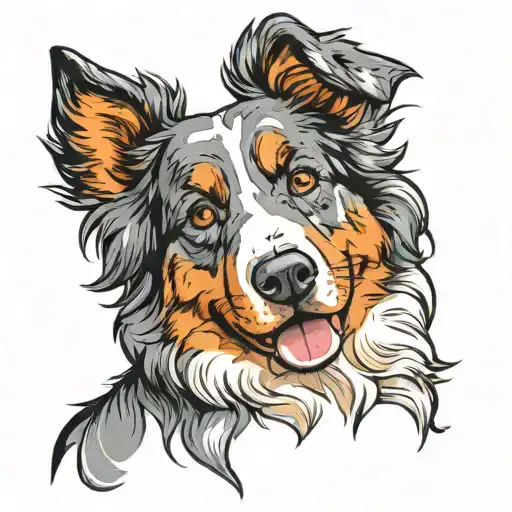 Blue Merle Australian Shepherd Dog
