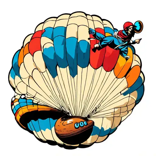 Bowling Skydiver Flies Parachute