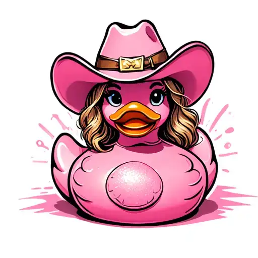Cowgirl Pink Glitter Rubber Duck
