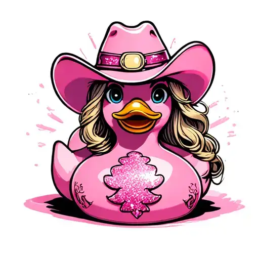 Cowgirl Pink Glitter Rubber Duck With Ballgag