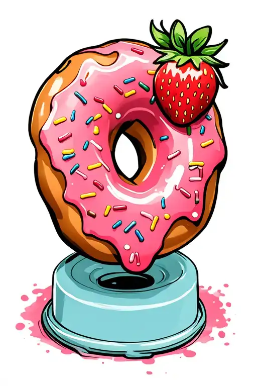 One Strawberry Glaze Sprinkle Donut
