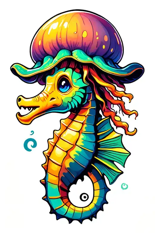 Seahorse Wearing A Jellyfish Hat