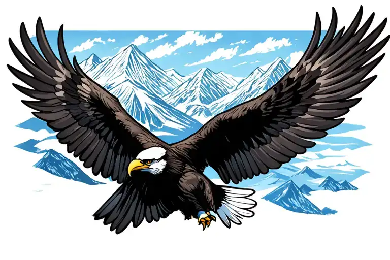 Mont Blanc And A Condor That Fly Over It