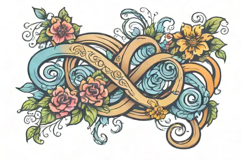 Infinity Symbol With Flowers Intertwined