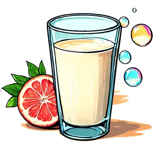 Blowing Bubbles In Glass Of Milk