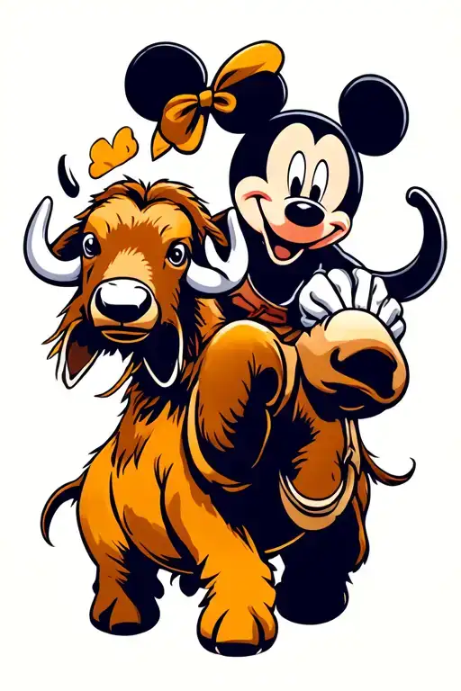 Mickey Mouse Riding A Bantha