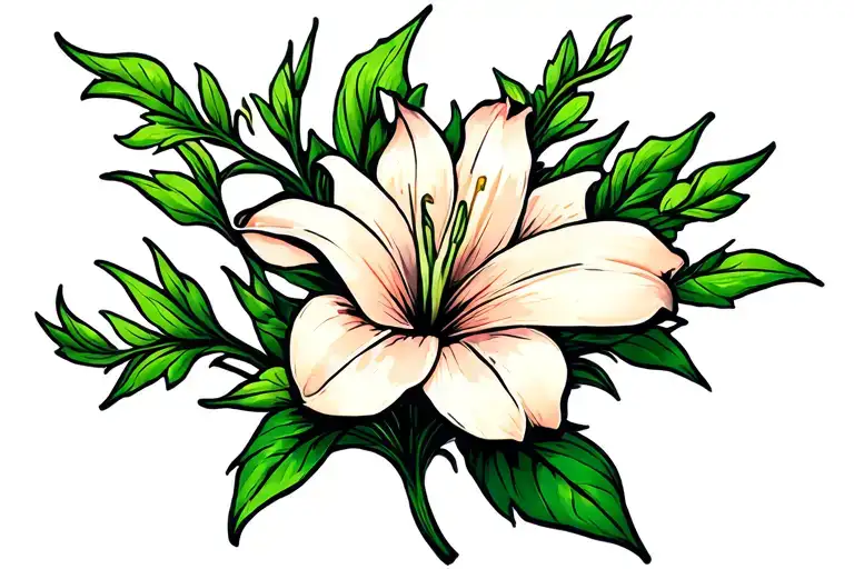 Lilly Flower With Initials D D F E L Growing