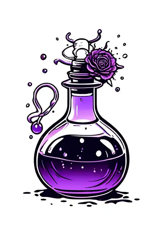 Minimalistic And Simple Purple Slim Potion Bottle