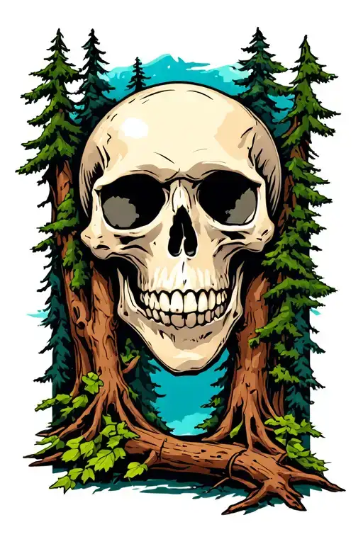 Skull And Forest Scene