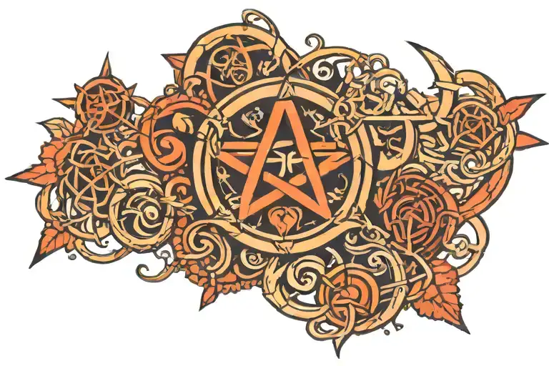 Pagan Symbols Intertwined
