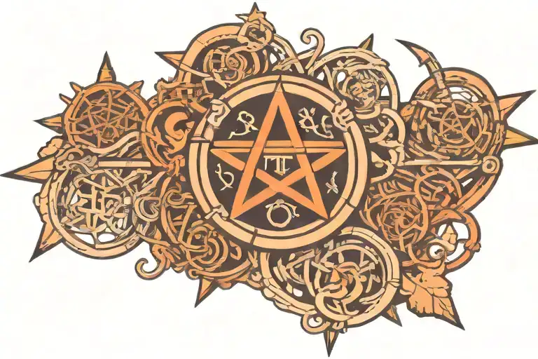 Pagan Symbols Intertwined