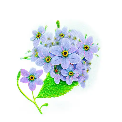 Crystal With Forget-me-not Flower