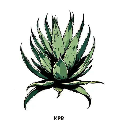 Agave Plant With The Initials Kr And Ps Worked Into The