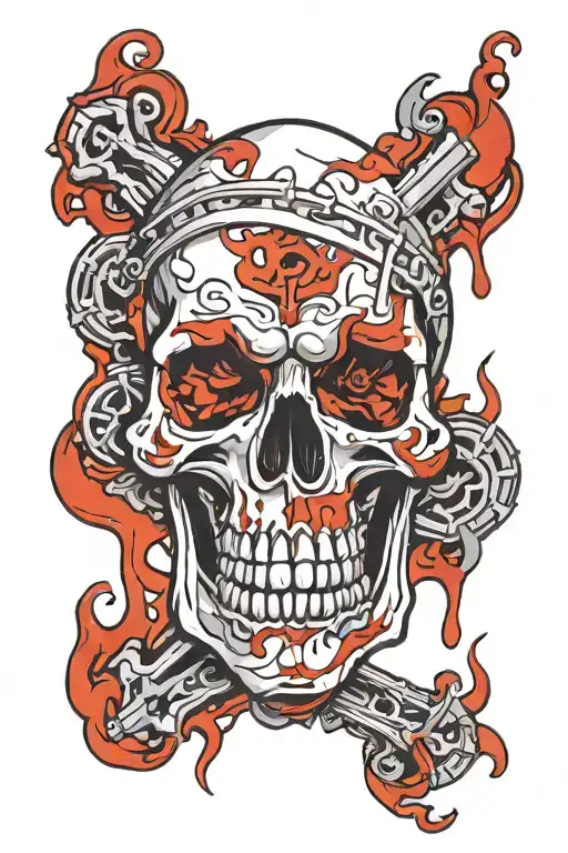 Skull Red Blood