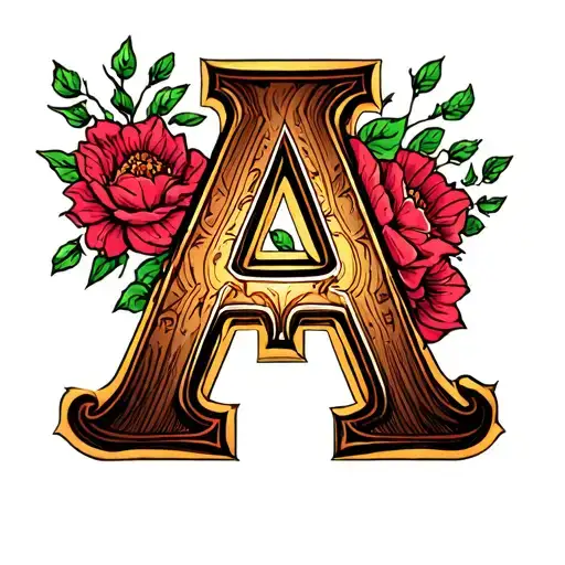 Letter A Tattoo Design