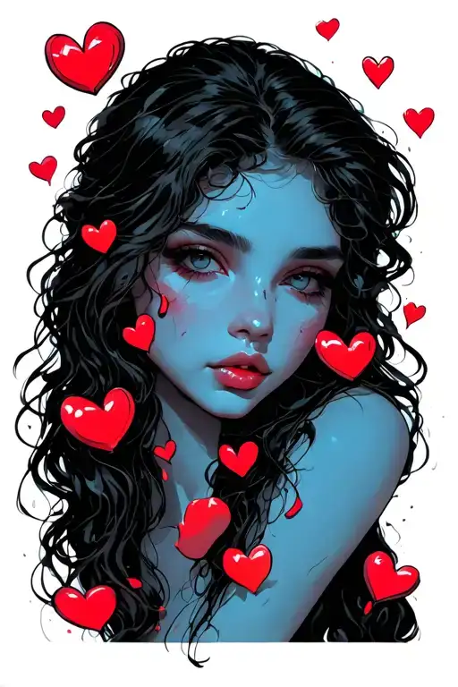 Multiple Red Floating Hearts